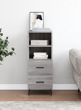 VidaXL Dressoir 34,5x34x90 cm bewerkt hout grijs sonoma eikenkleurig