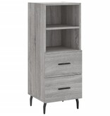 VidaXL Dressoir 34,5x34x90 cm bewerkt hout grijs sonoma eikenkleurig