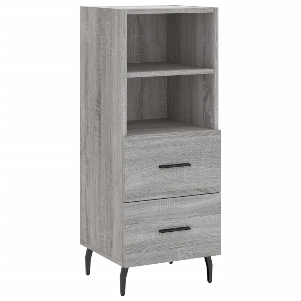 VidaXL Dressoir 34,5x34x90 cm bewerkt hout grijs sonoma eikenkleurig