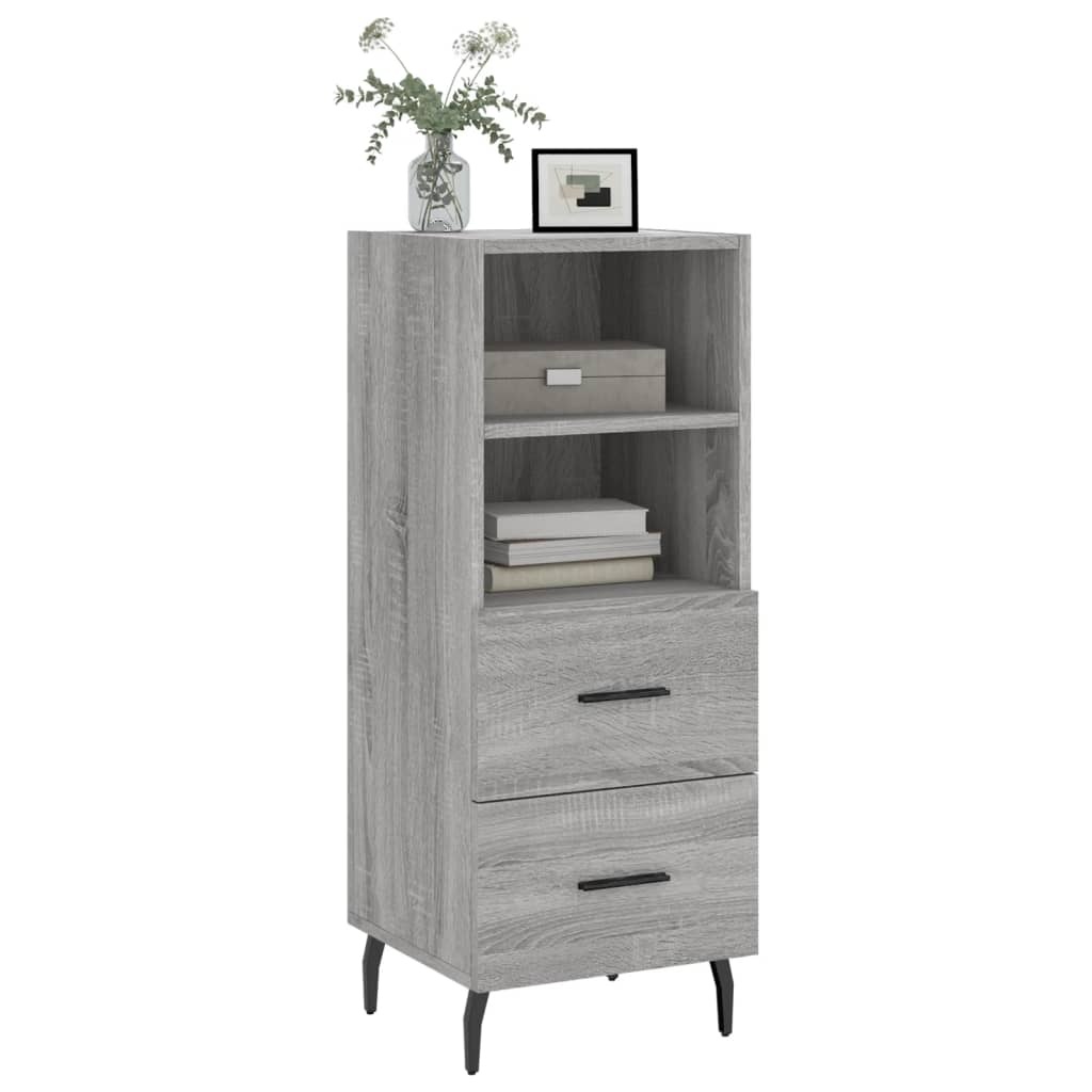 VidaXL Dressoir 34,5x34x90 cm bewerkt hout grijs sonoma eikenkleurig