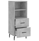 VidaXL Dressoir 34,5x34x90 cm bewerkt hout betongrijs