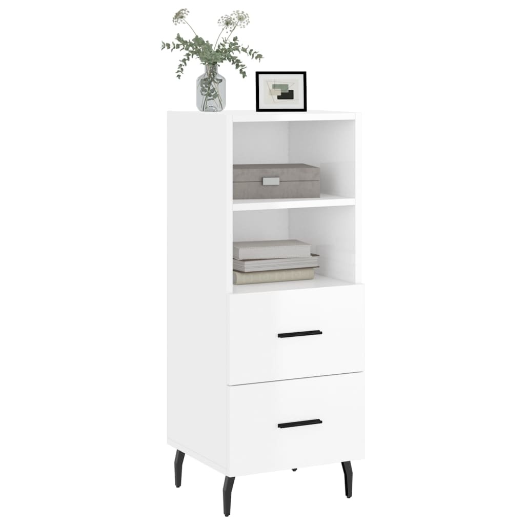 VidaXL Dressoir 34,5x34x90 cm bewerkt hout hoogglans wit