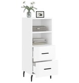 VidaXL Dressoir 34,5x34x90 cm bewerkt hout hoogglans wit