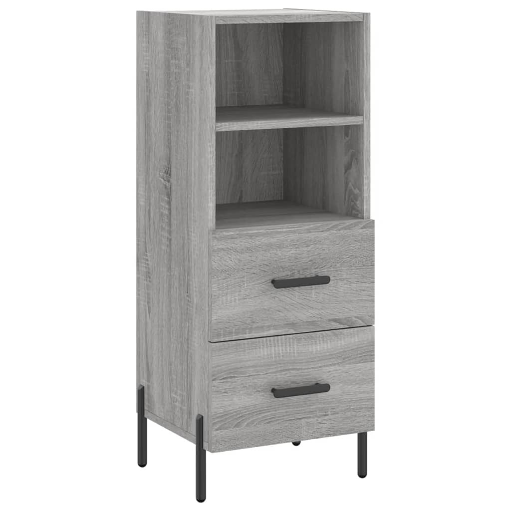 VidaXL Dressoir 34,5x34x90 cm bewerkt hout grijs sonoma eikenkleurig