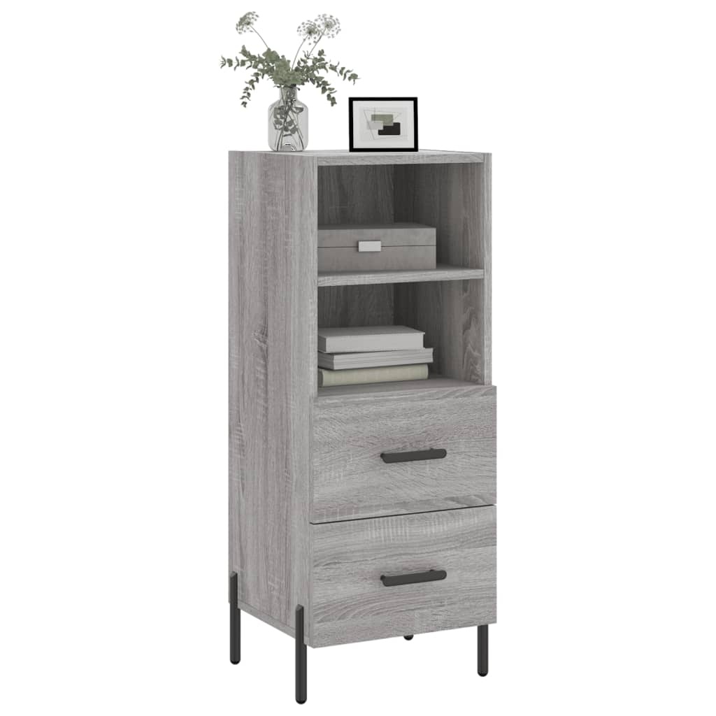 VidaXL Dressoir 34,5x34x90 cm bewerkt hout grijs sonoma eikenkleurig