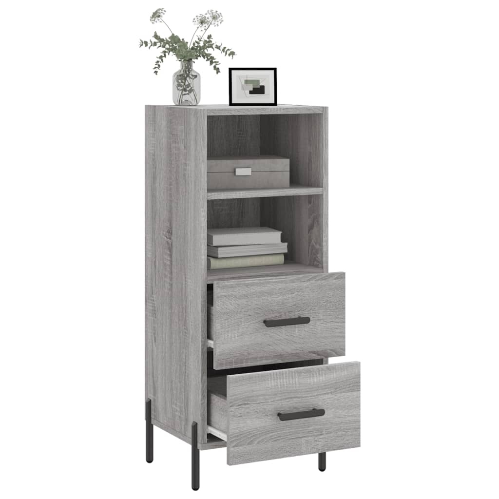 VidaXL Dressoir 34,5x34x90 cm bewerkt hout grijs sonoma eikenkleurig