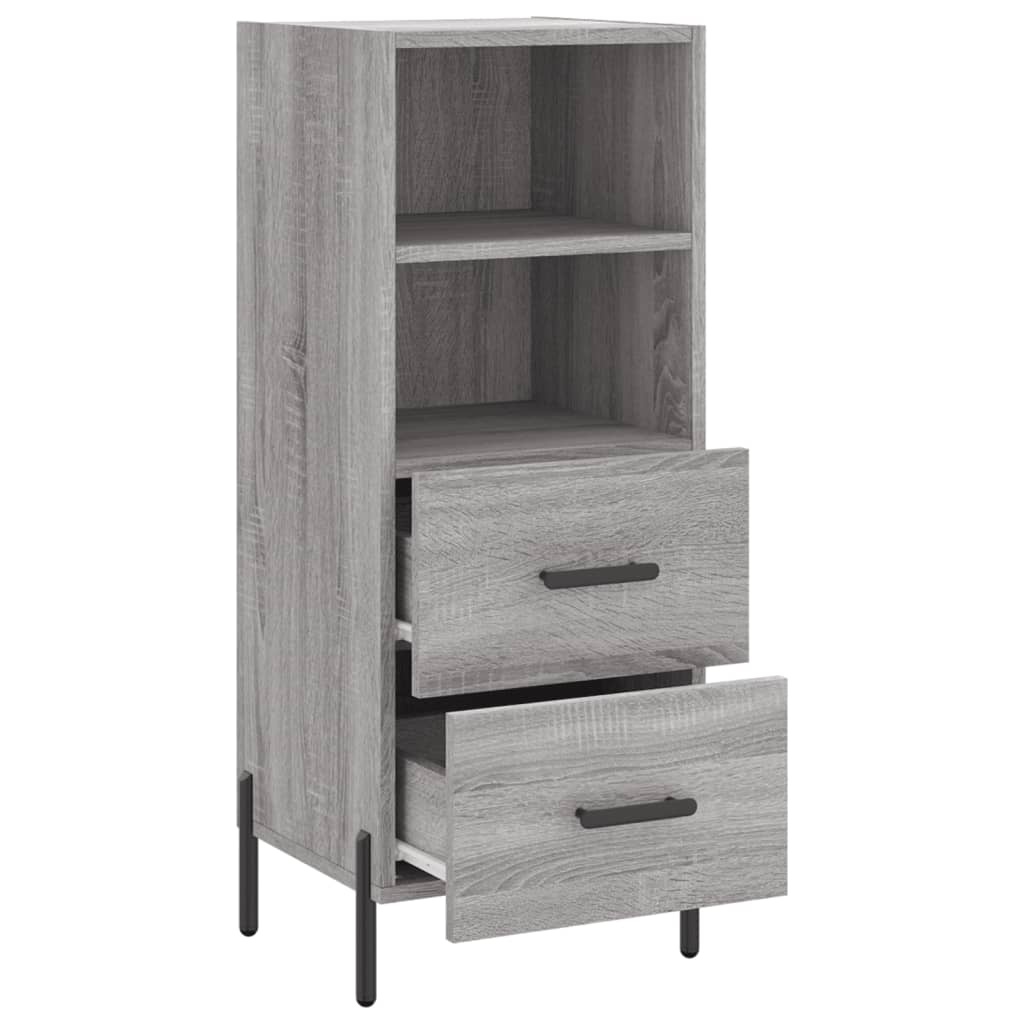 VidaXL Dressoir 34,5x34x90 cm bewerkt hout grijs sonoma eikenkleurig