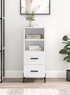 VidaXL Dressoir 34,5x34x90 cm bewerkt hout hoogglans wit