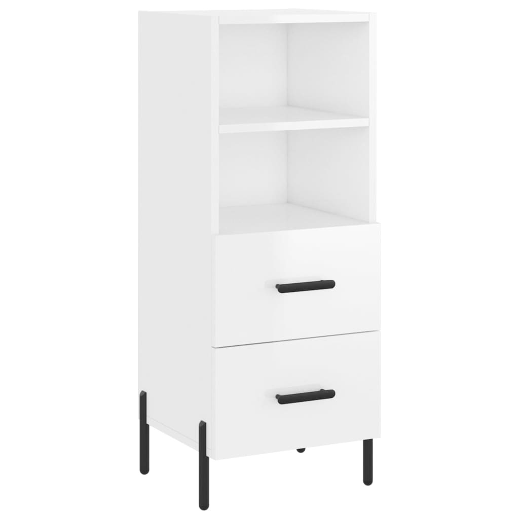 VidaXL Dressoir 34,5x34x90 cm bewerkt hout hoogglans wit