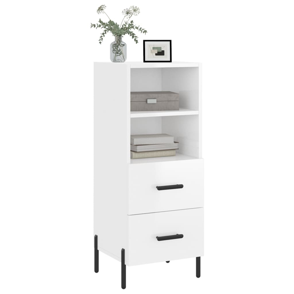 VidaXL Dressoir 34,5x34x90 cm bewerkt hout hoogglans wit