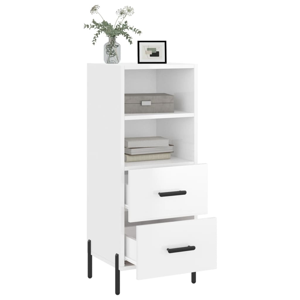 VidaXL Dressoir 34,5x34x90 cm bewerkt hout hoogglans wit