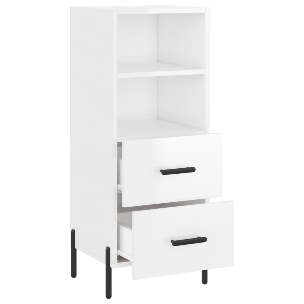 VidaXL Dressoir 34,5x34x90 cm bewerkt hout hoogglans wit