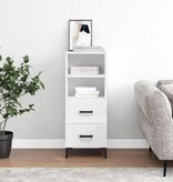 VidaXL Dressoir 34,5x34x90 cm bewerkt hout hoogglans wit
