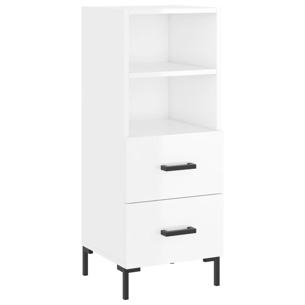 VidaXL Dressoir 34,5x34x90 cm bewerkt hout hoogglans wit