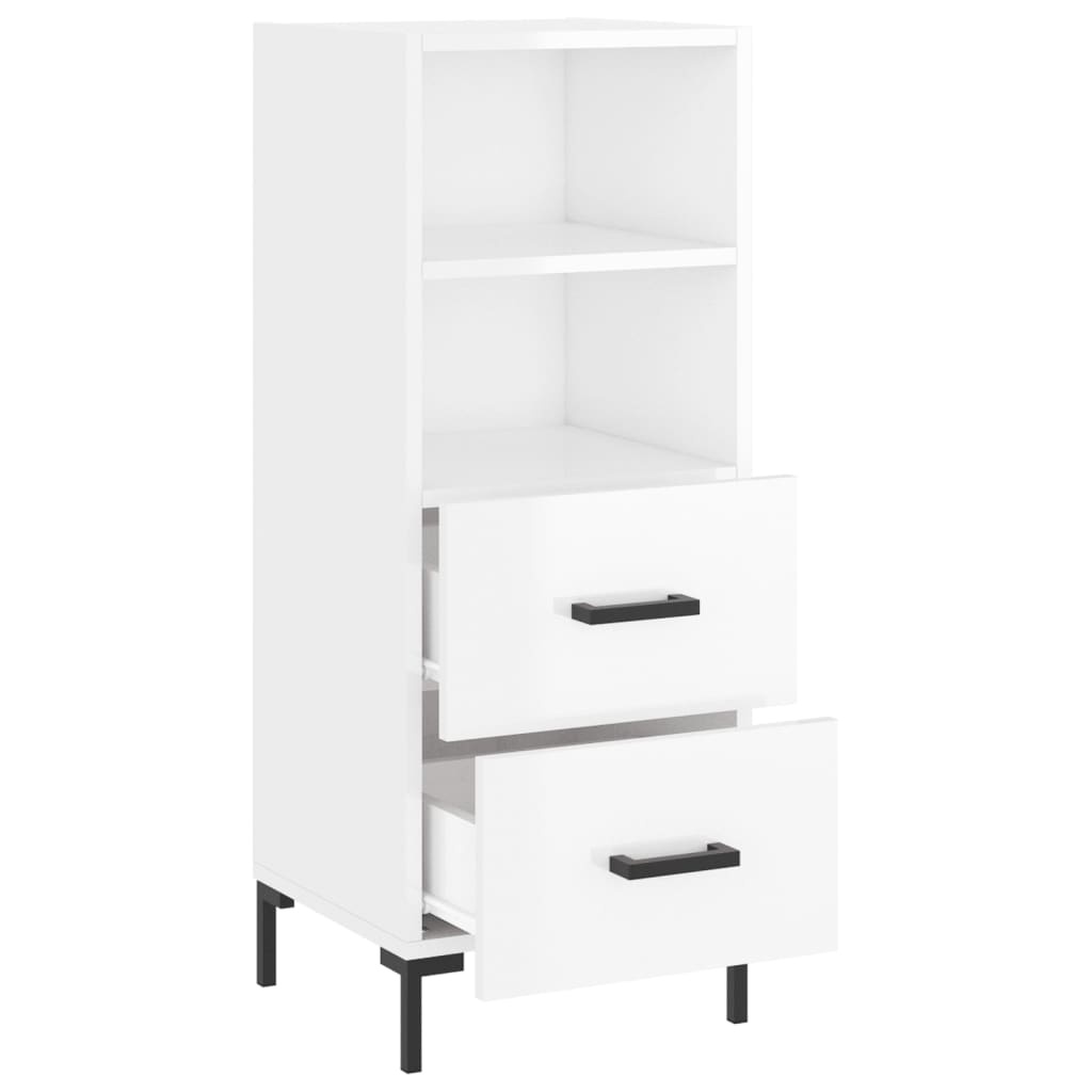 VidaXL Dressoir 34,5x34x90 cm bewerkt hout hoogglans wit