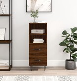 VidaXL Dressoir 34,5x34x90 cm bewerkt hout bruineikenkleurig