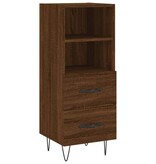 VidaXL Dressoir 34,5x34x90 cm bewerkt hout bruineikenkleurig