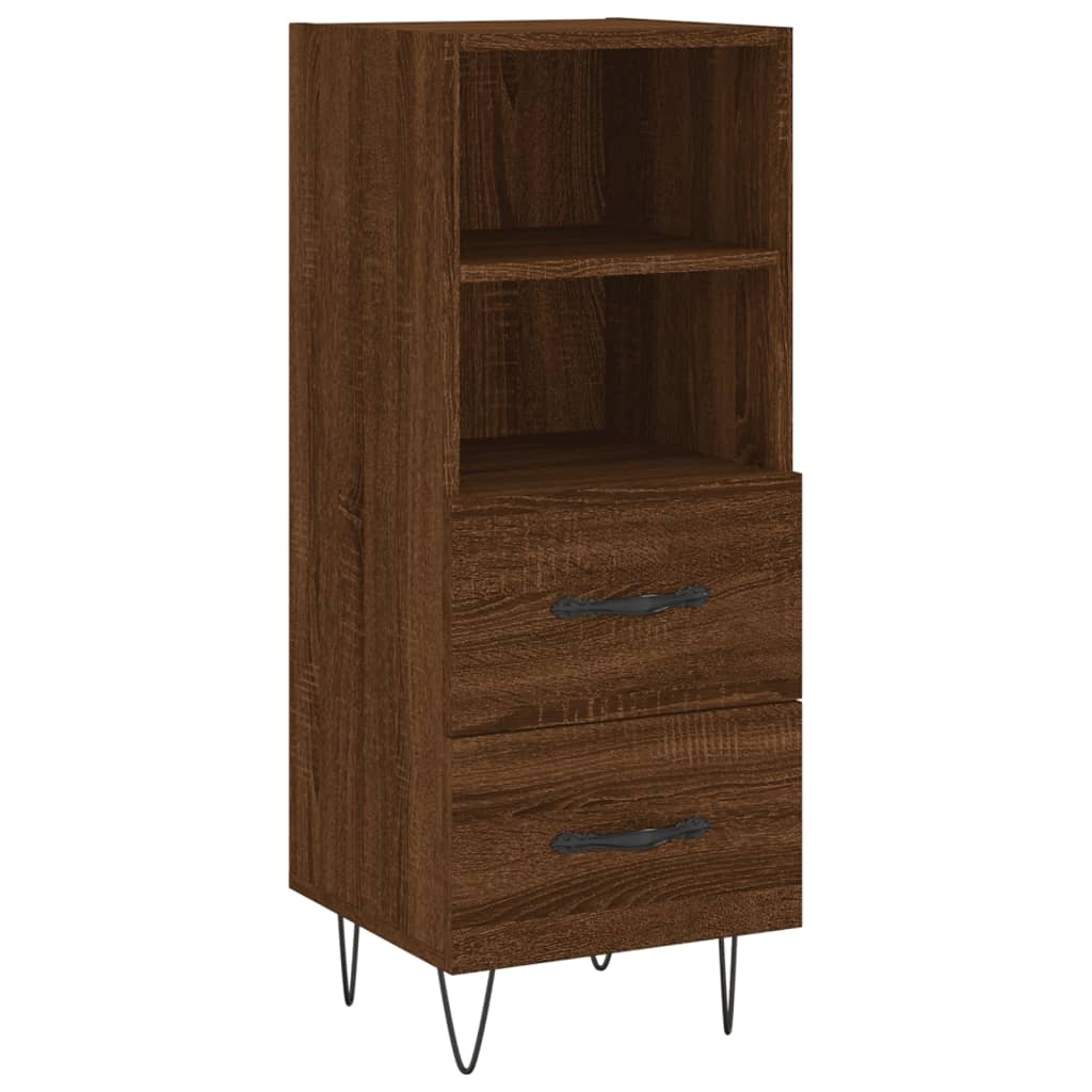 VidaXL Dressoir 34,5x34x90 cm bewerkt hout bruineikenkleurig