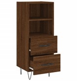 VidaXL Dressoir 34,5x34x90 cm bewerkt hout bruineikenkleurig