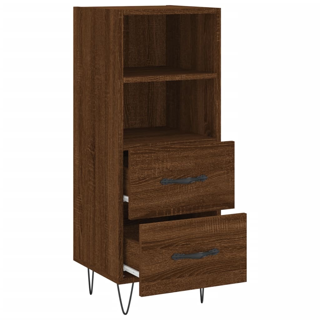 VidaXL Dressoir 34,5x34x90 cm bewerkt hout bruineikenkleurig