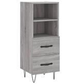 VidaXL Dressoir 34,5x34x90 cm bewerkt hout grijs sonoma eikenkleurig