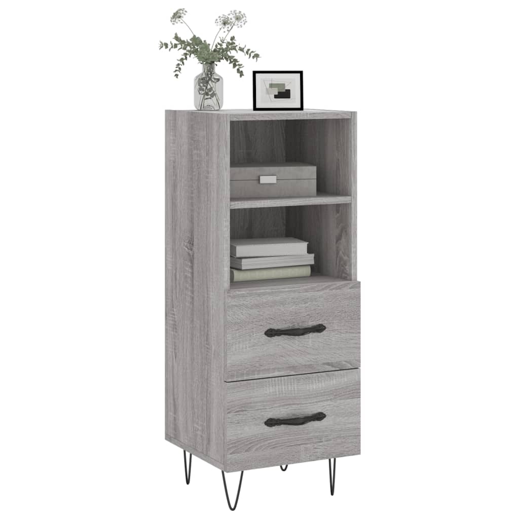 VidaXL Dressoir 34,5x34x90 cm bewerkt hout grijs sonoma eikenkleurig