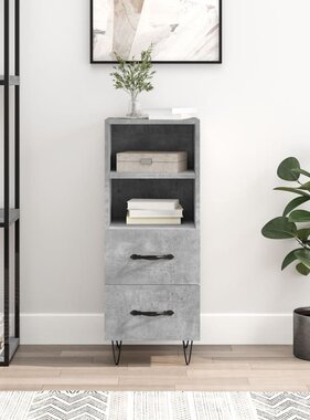 VidaXL Dressoir 34,5x34x90 cm bewerkt hout betongrijs