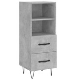VidaXL Dressoir 34,5x34x90 cm bewerkt hout betongrijs