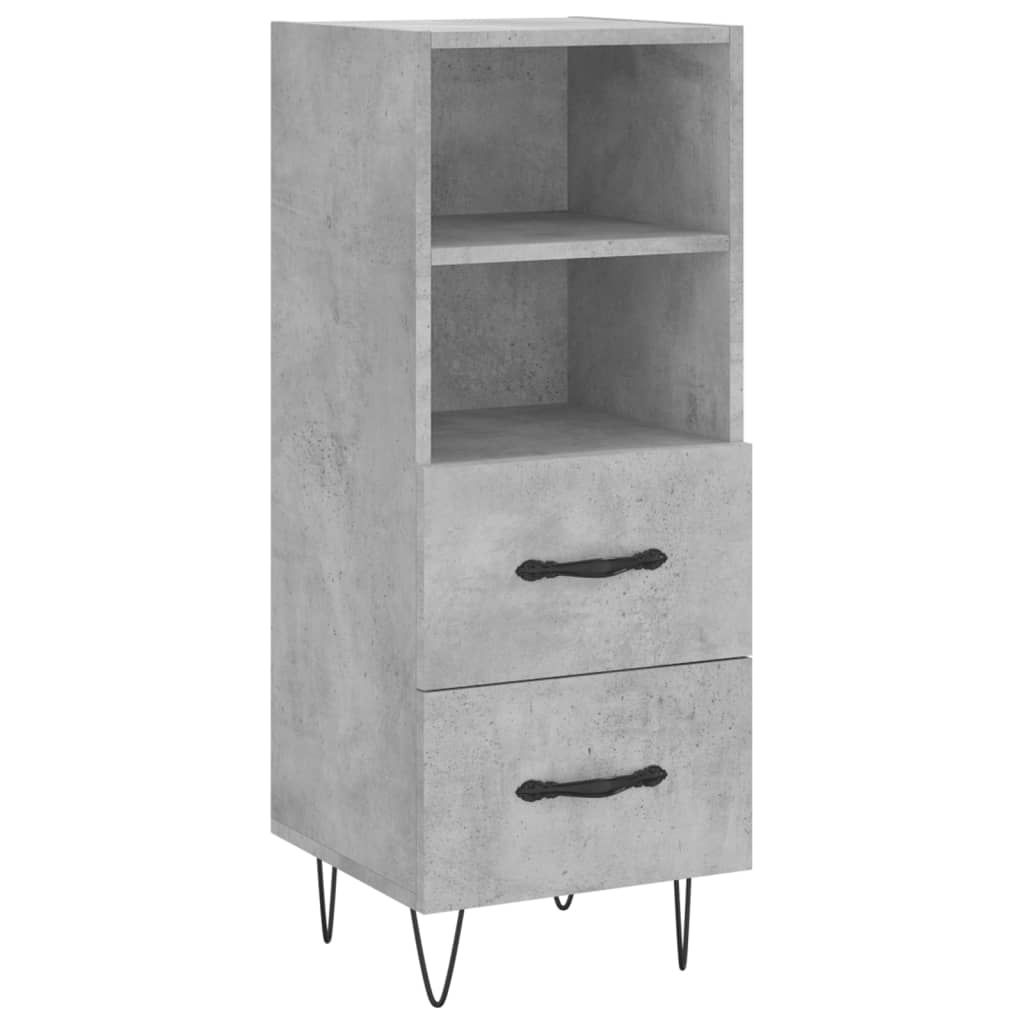 VidaXL Dressoir 34,5x34x90 cm bewerkt hout betongrijs
