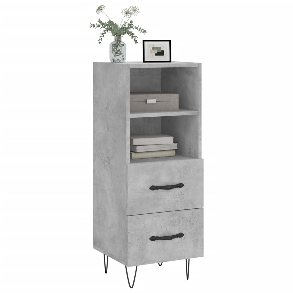 VidaXL Dressoir 34,5x34x90 cm bewerkt hout betongrijs
