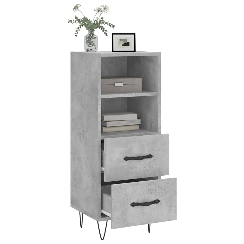 VidaXL Dressoir 34,5x34x90 cm bewerkt hout betongrijs