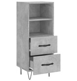 VidaXL Dressoir 34,5x34x90 cm bewerkt hout betongrijs