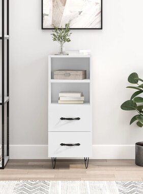 VidaXL Dressoir 34,5x34x90 cm bewerkt hout hoogglans wit