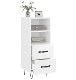 VidaXL Dressoir 34,5x34x90 cm bewerkt hout hoogglans wit