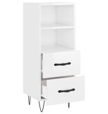 VidaXL Dressoir 34,5x34x90 cm bewerkt hout hoogglans wit