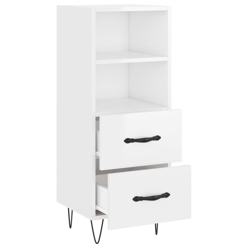 VidaXL Dressoir 34,5x34x90 cm bewerkt hout hoogglans wit