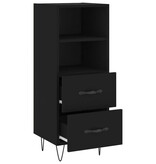 VidaXL Dressoir 34,5x34x90 cm bewerkt hout zwart