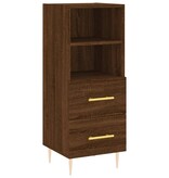 VidaXL Dressoir 34,5x34x90 cm bewerkt hout bruineikenkleurig