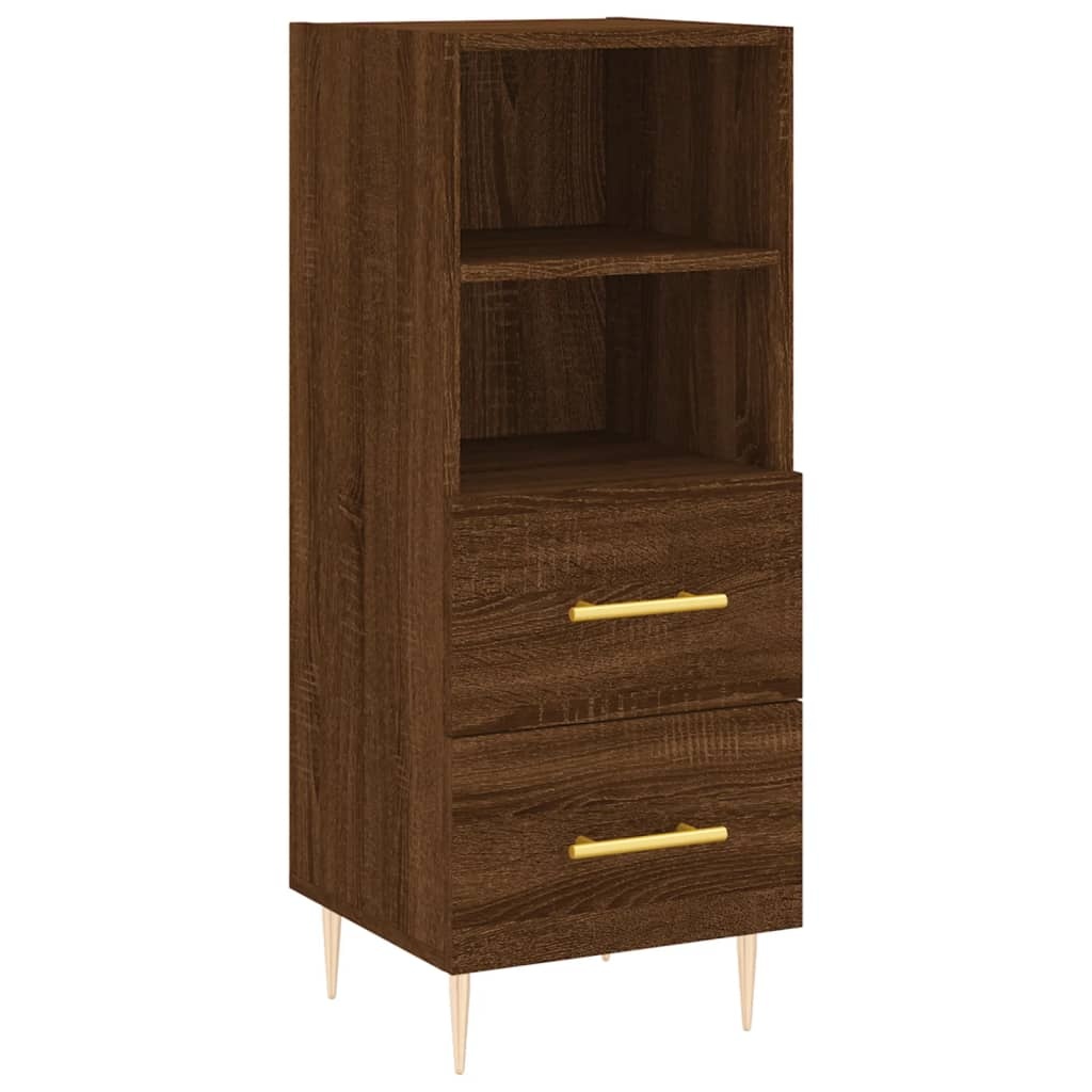 VidaXL Dressoir 34,5x34x90 cm bewerkt hout bruineikenkleurig