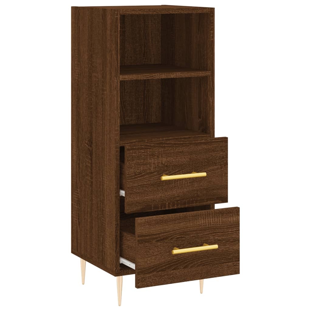 VidaXL Dressoir 34,5x34x90 cm bewerkt hout bruineikenkleurig