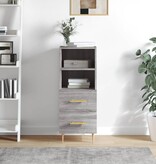 VidaXL Dressoir 34,5x34x90 cm bewerkt hout grijs sonoma eikenkleurig