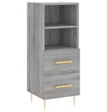 VidaXL Dressoir 34,5x34x90 cm bewerkt hout grijs sonoma eikenkleurig