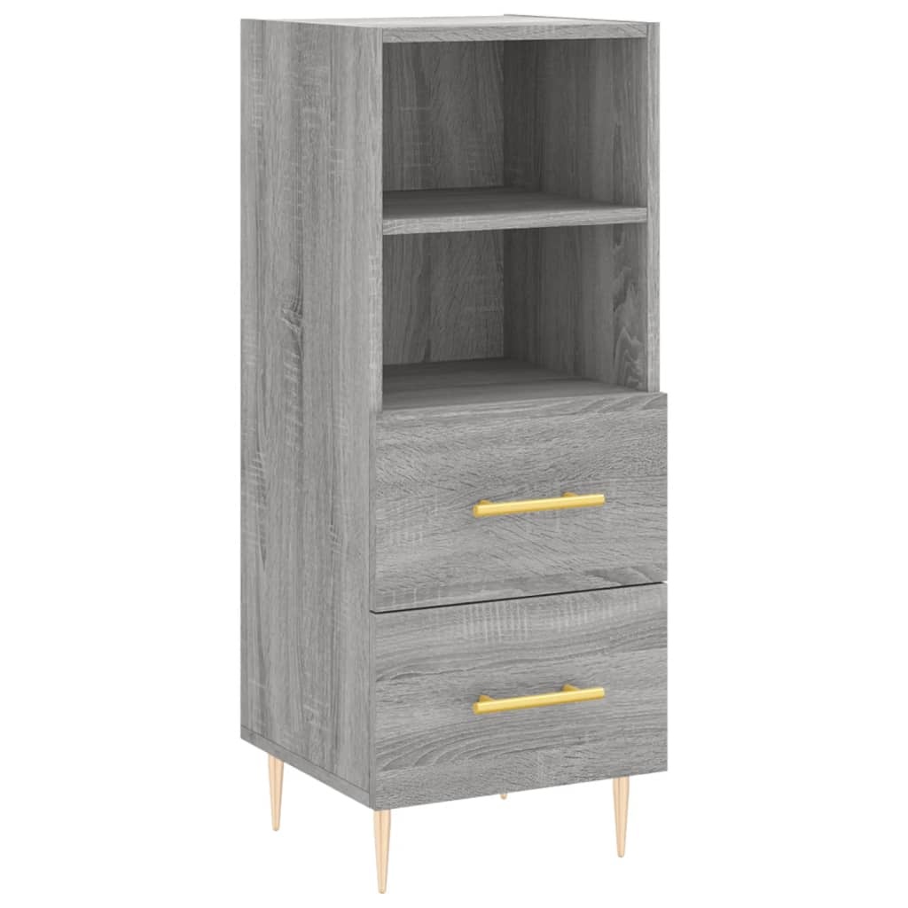 VidaXL Dressoir 34,5x34x90 cm bewerkt hout grijs sonoma eikenkleurig