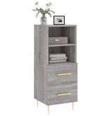 VidaXL Dressoir 34,5x34x90 cm bewerkt hout grijs sonoma eikenkleurig