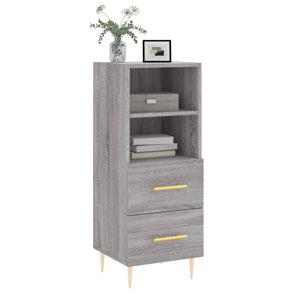 VidaXL Dressoir 34,5x34x90 cm bewerkt hout grijs sonoma eikenkleurig