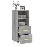 VidaXL Dressoir 34,5x34x90 cm bewerkt hout grijs sonoma eikenkleurig