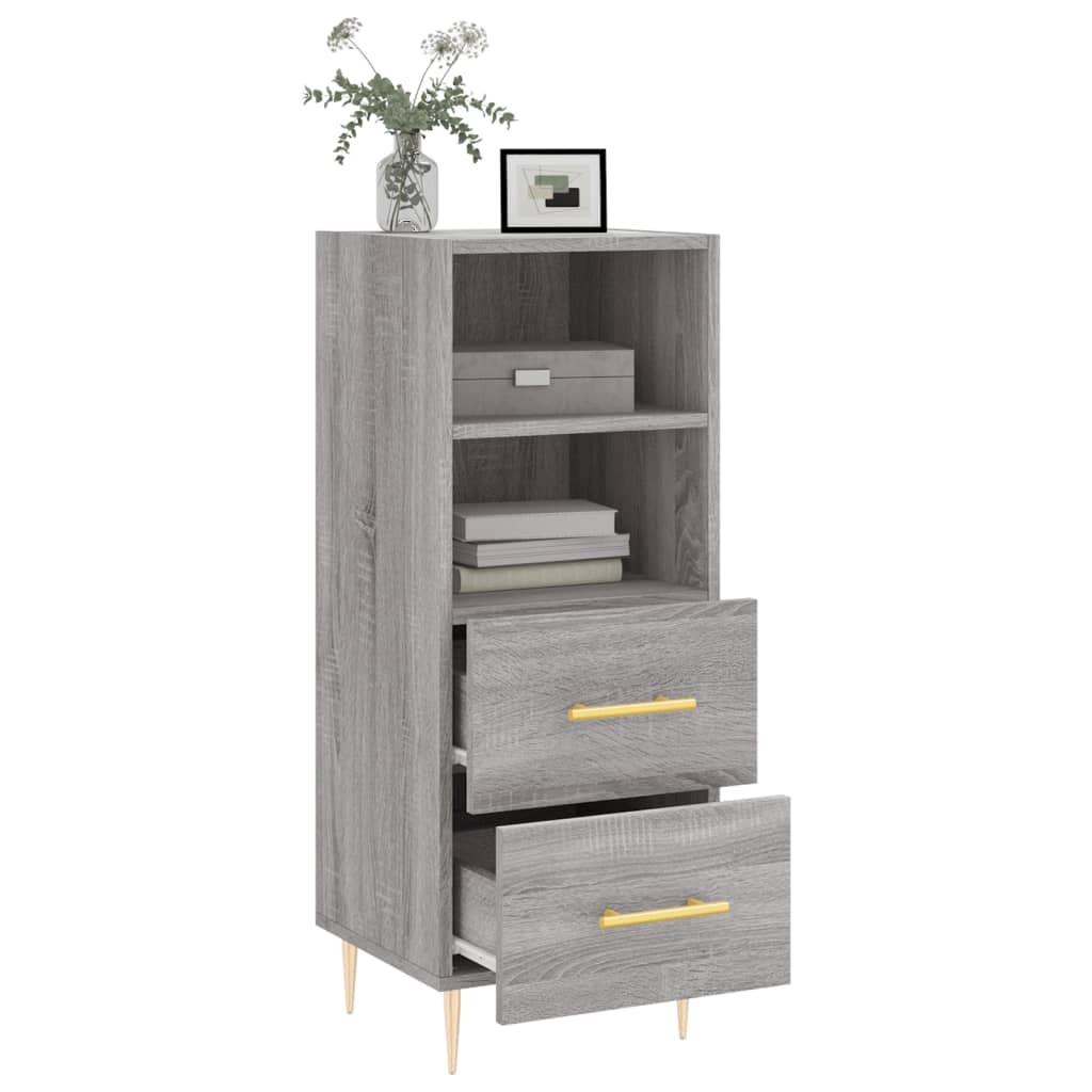 VidaXL Dressoir 34,5x34x90 cm bewerkt hout grijs sonoma eikenkleurig