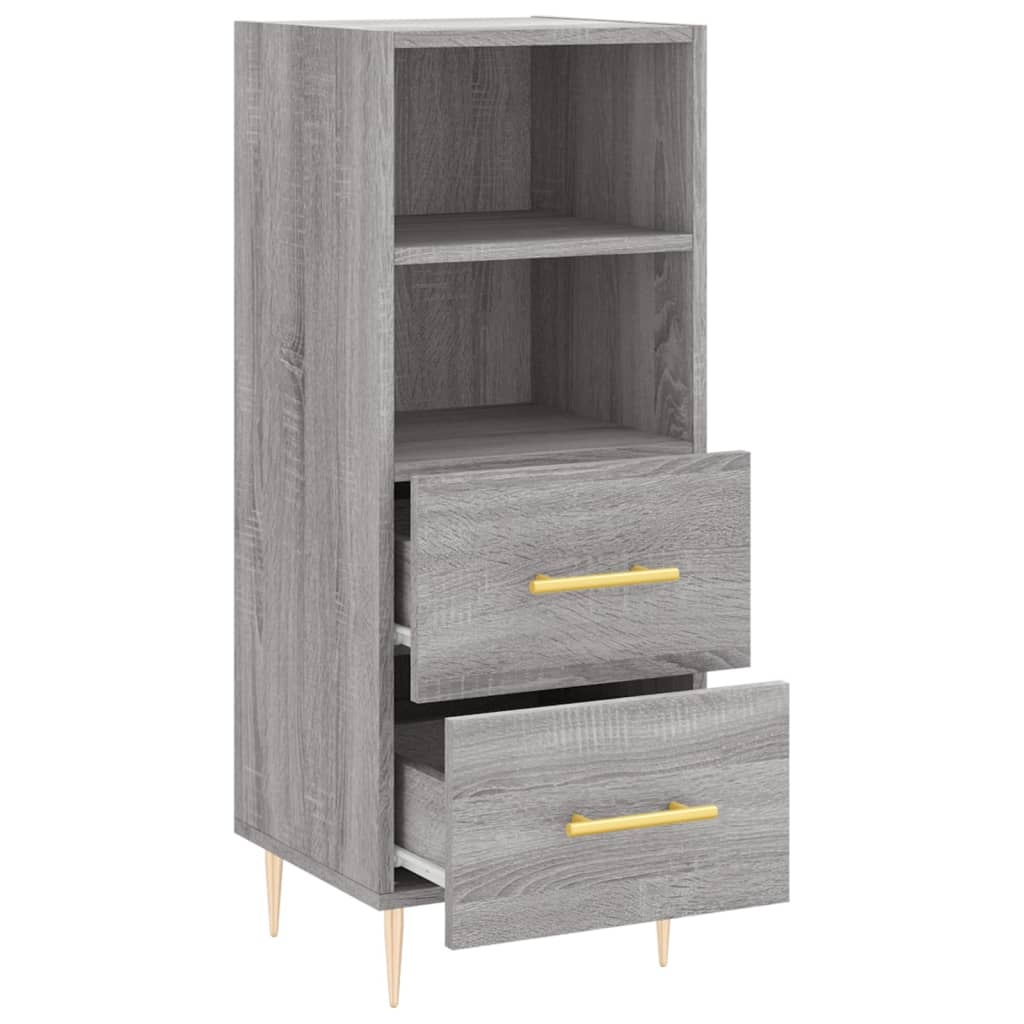 VidaXL Dressoir 34,5x34x90 cm bewerkt hout grijs sonoma eikenkleurig