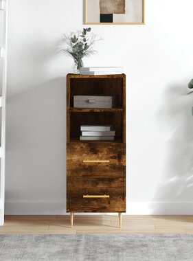VidaXL Dressoir 34,5x34x90 cm bewerkt hout gerookt eiken