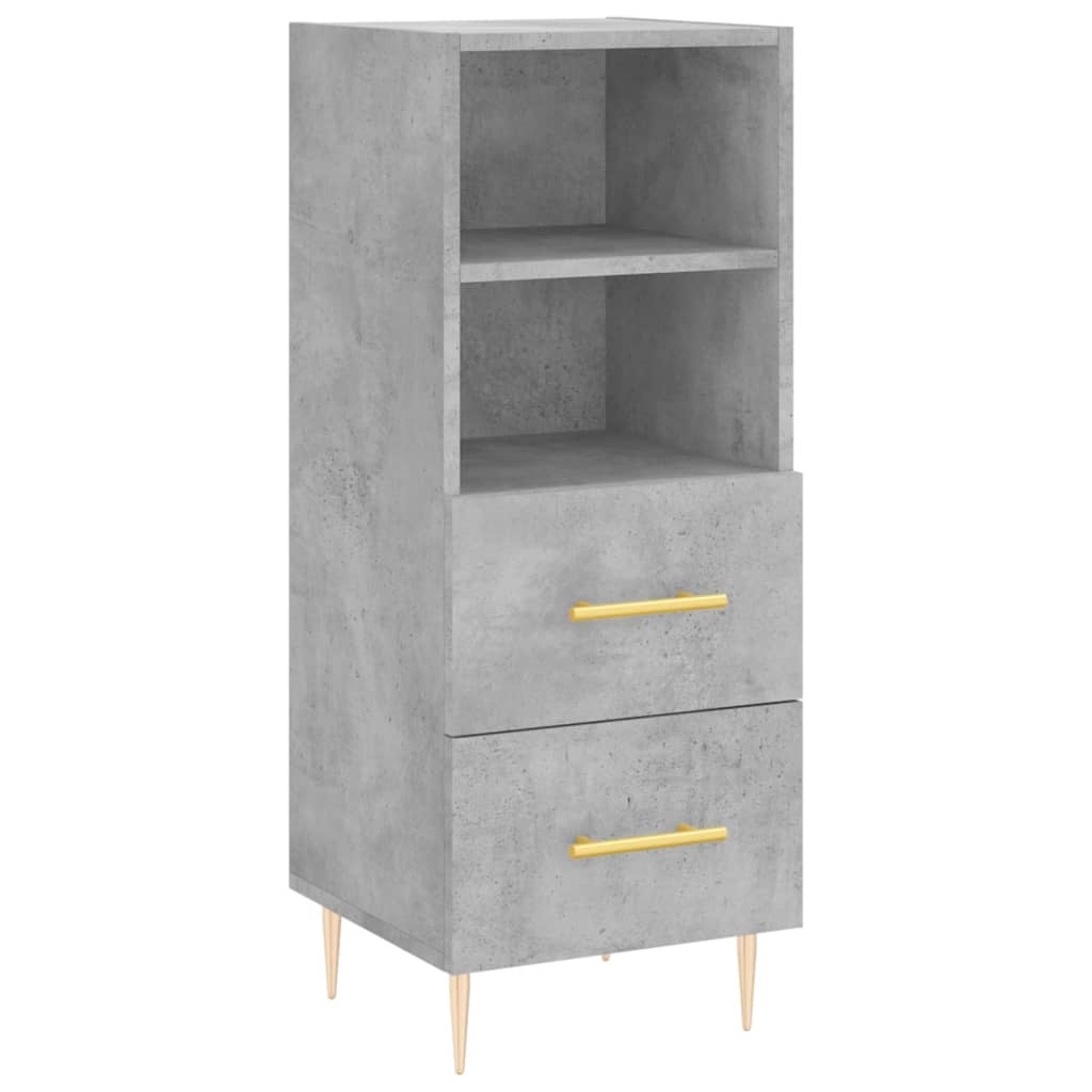 VidaXL Dressoir 34,5x34x90 cm bewerkt hout betongrijs